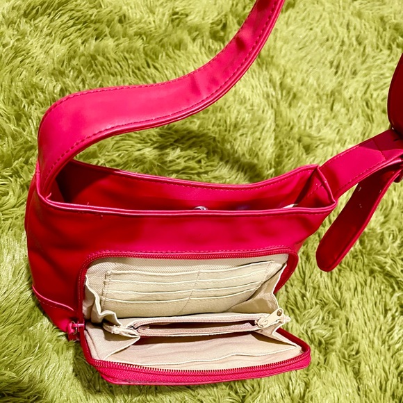 Nine West red leather shoulder bag purse - Picture 4 of 4